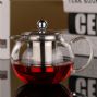 glass teapot with stainless steel strainer